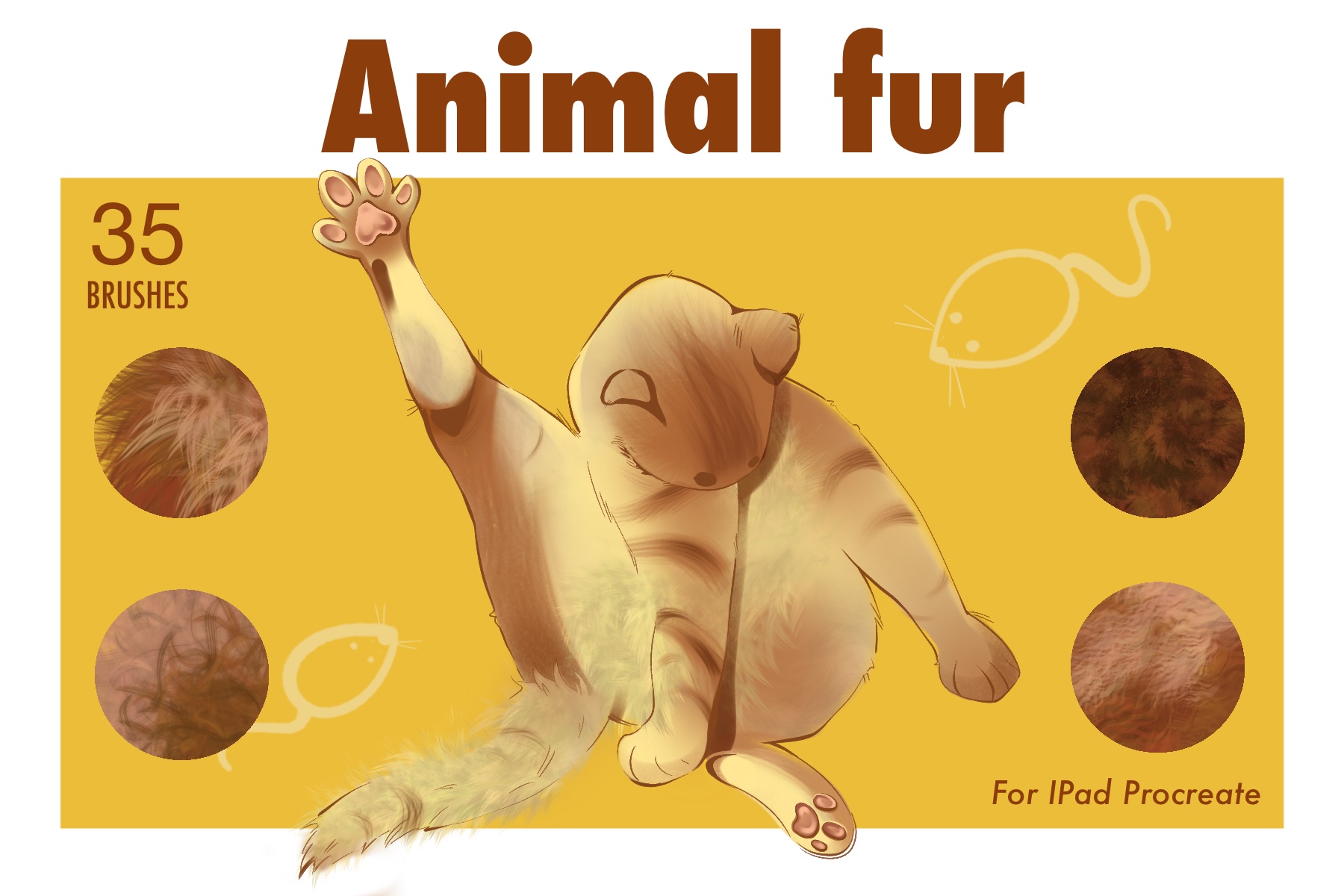 Animal Fur: Procreate brush pack, Animals · Texture, 35 brushes