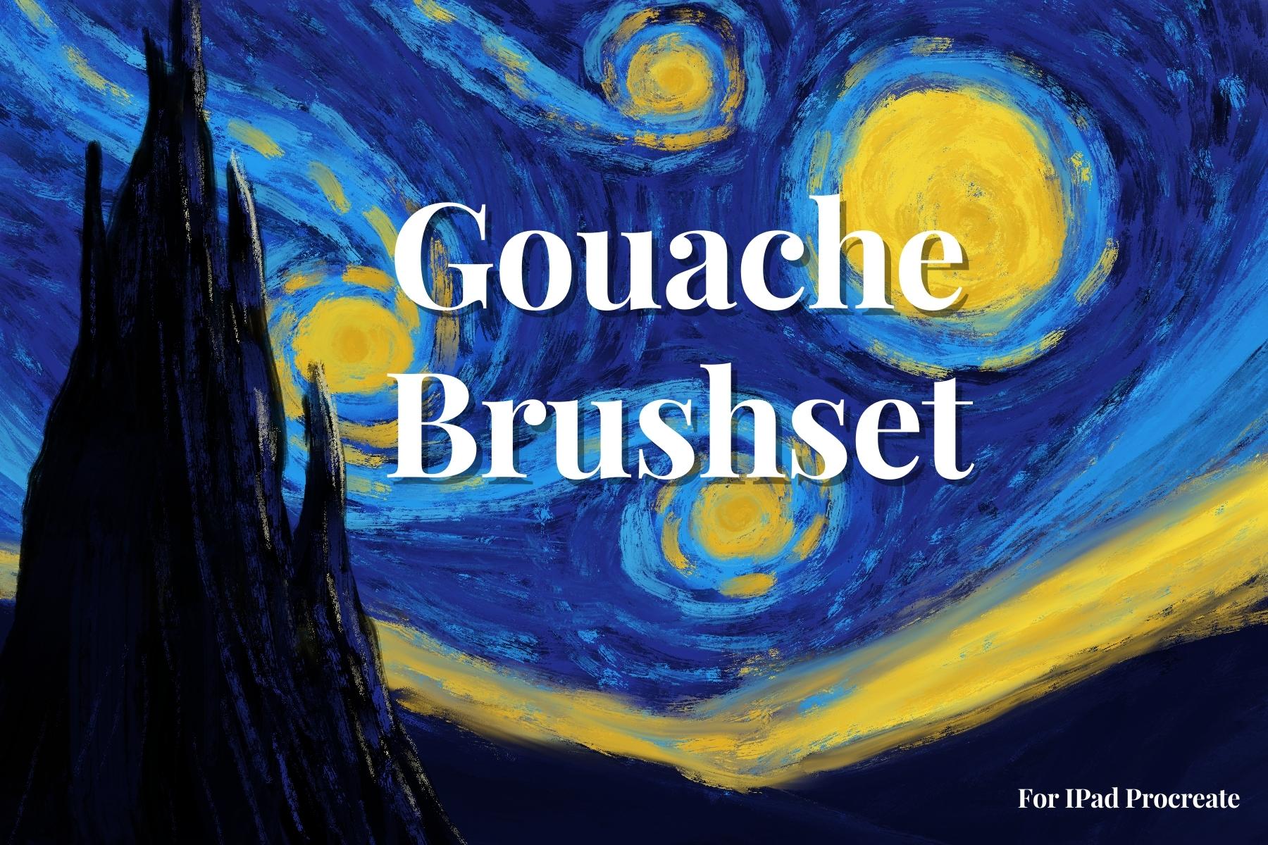 Gouache Brushset: Procreate brush pack, Painting · Gouache